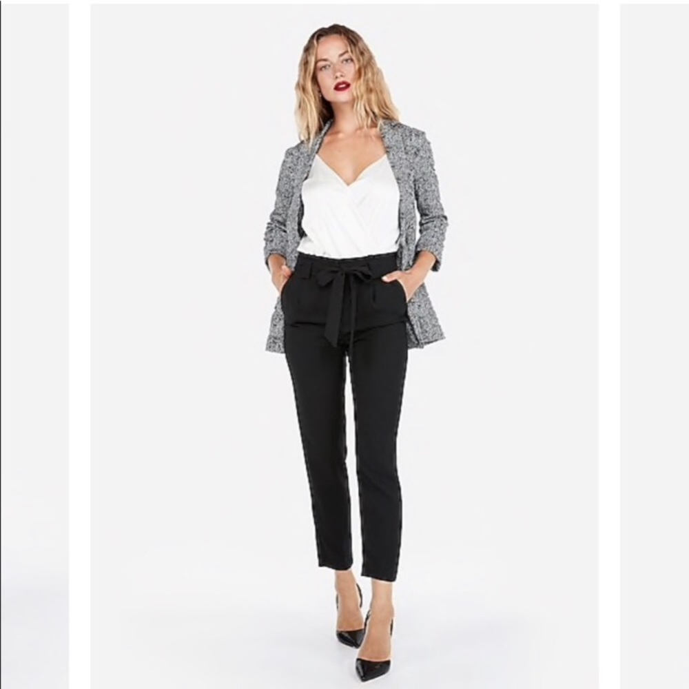 NWT. High waisted sash tie ankle pant from express